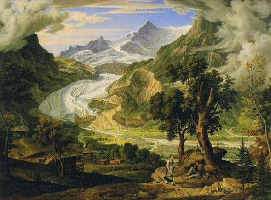 Joseph Anton Koch Grindelwald Glacier in the Alps Spain oil painting art